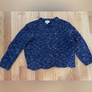 Large Navy Jun & Ivy Knit Polka-dot Sweater